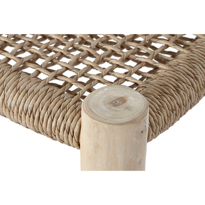 Trädgårdssoffa DKD Home Decor Vit Naturell Teak 120 x 81 x 84 cm finns hos Nordekko