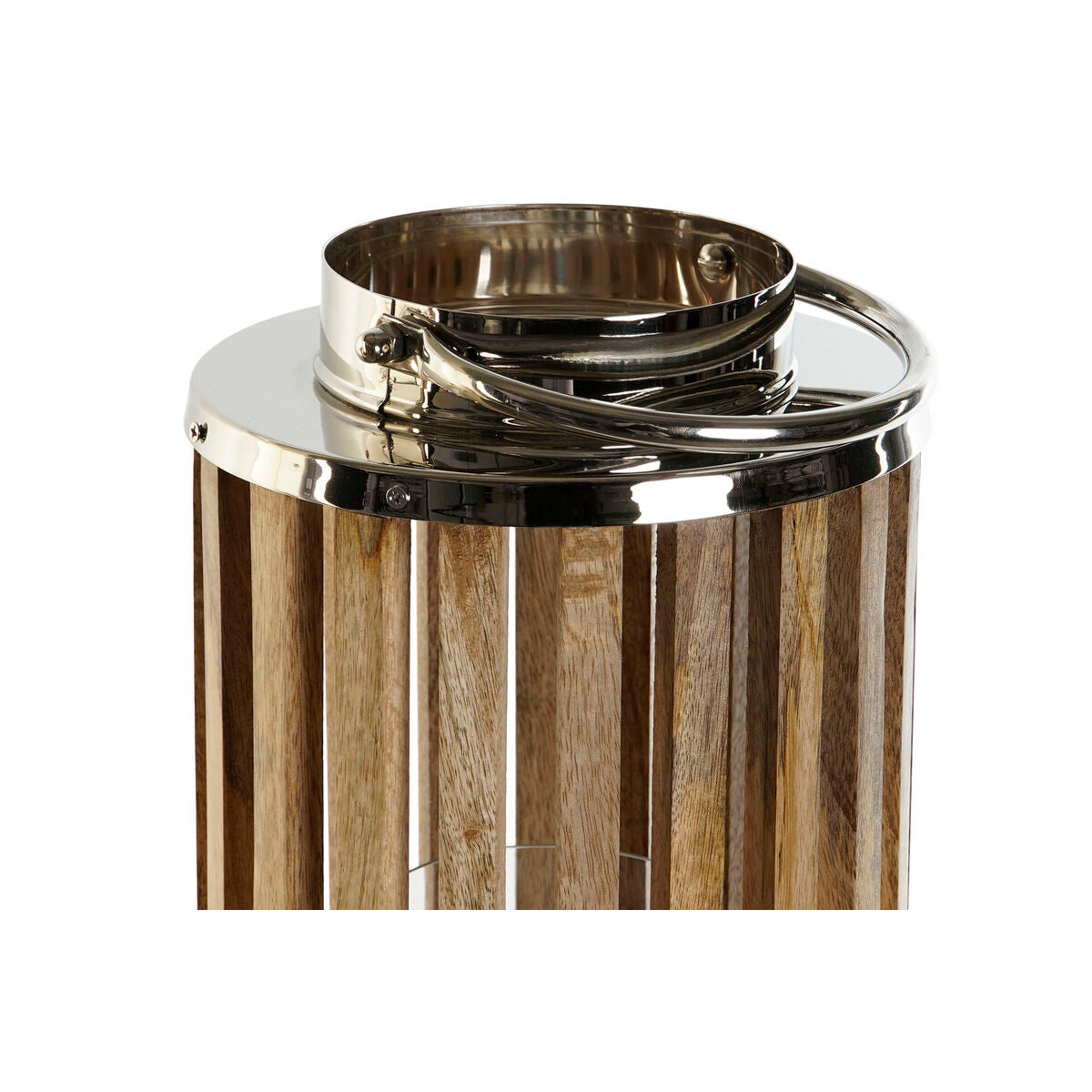Ljusstakar DKD Home Decor Brun Silvrig Naturell Glas Mangoträ 20 x 20 x 74 cm finns hos Nordekko