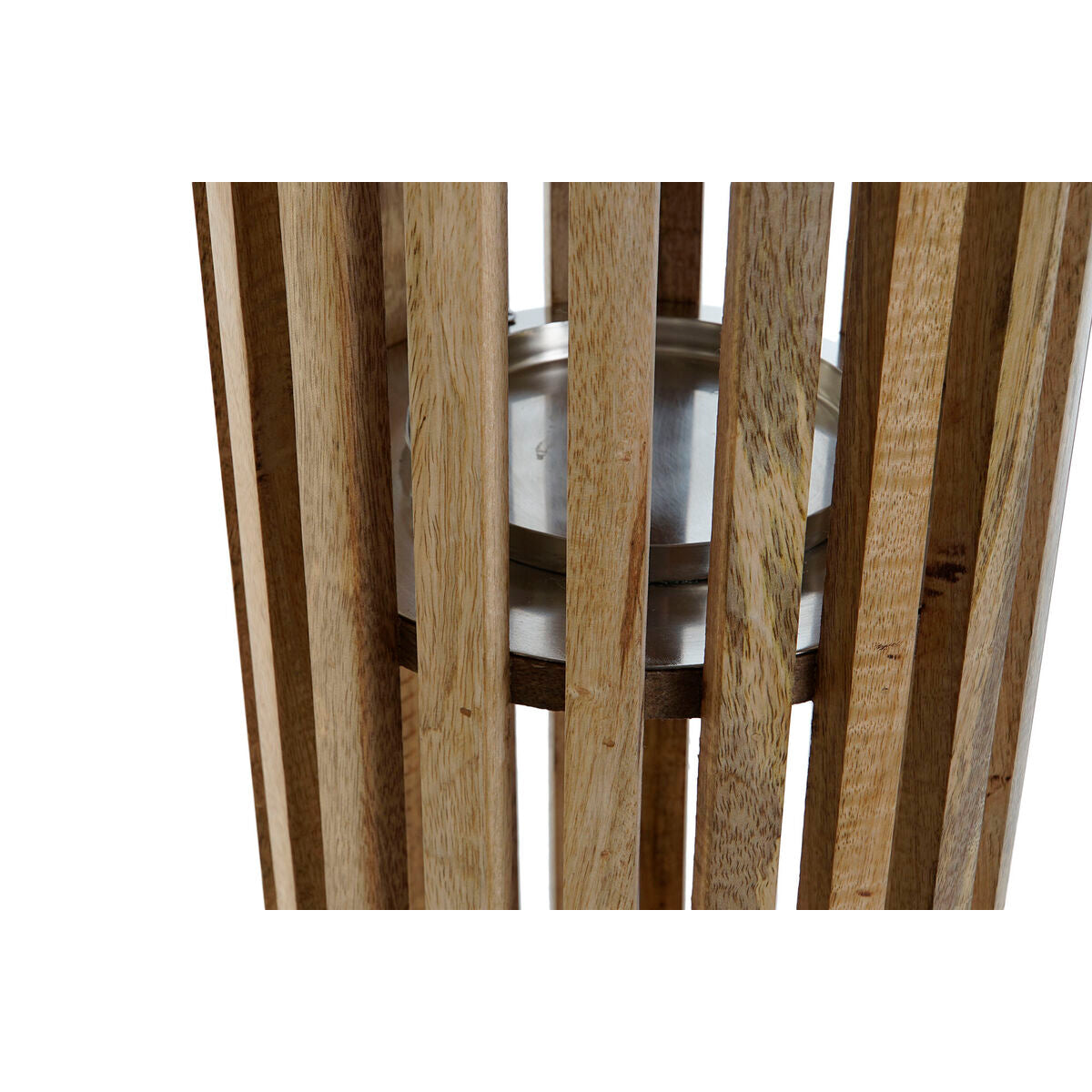 Ljusstakar DKD Home Decor Brun Silvrig Naturell Glas Mangoträ 20 x 20 x 74 cm finns hos Nordekko
