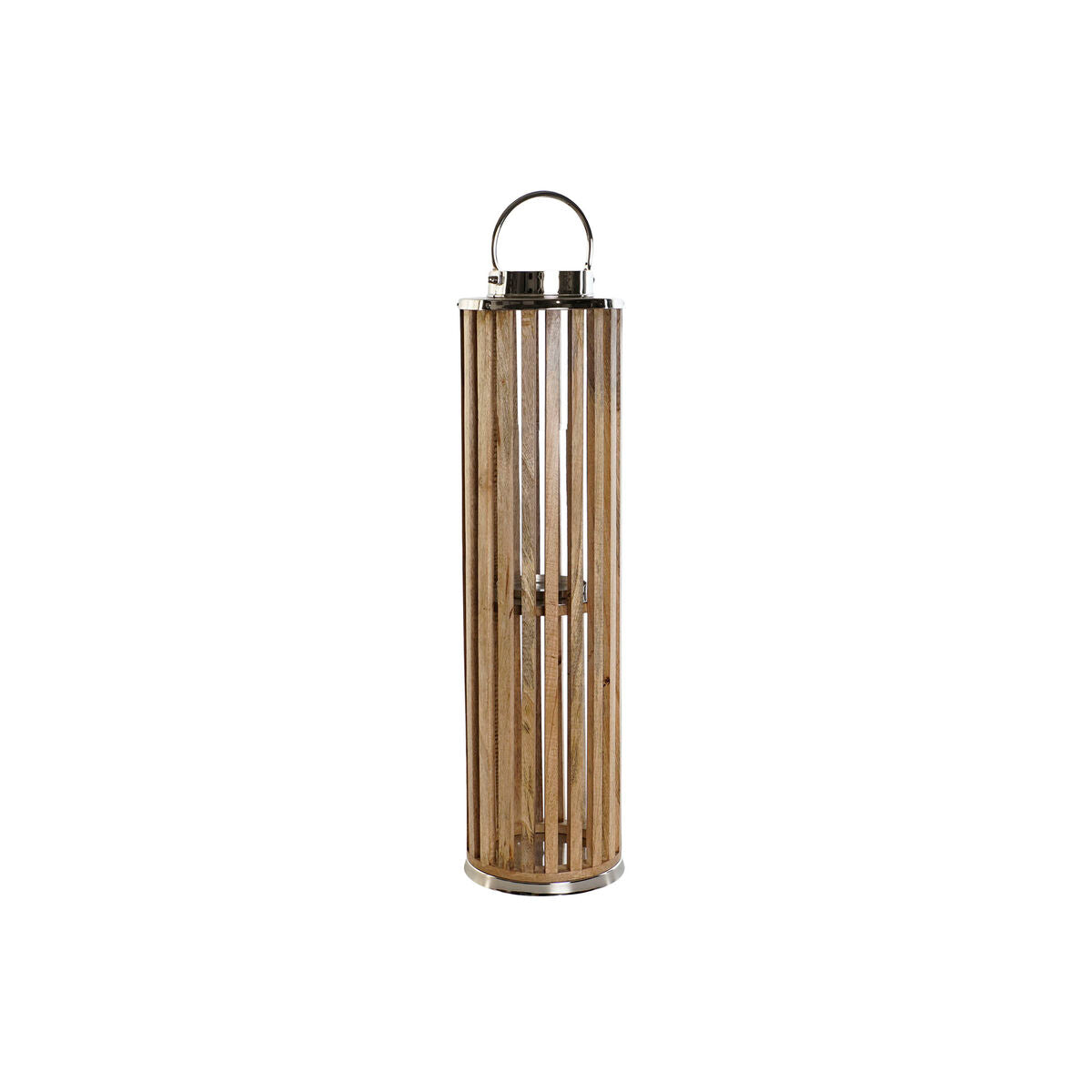 Ljusstakar DKD Home Decor Brun Silvrig Naturell Glas Mangoträ 20 x 20 x 74 cm finns hos Nordekko