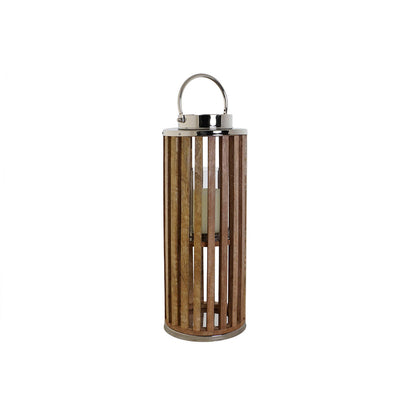 Ljusstakar DKD Home Decor Brun Silvrig Naturell Glas Mangoträ 20 x 20 x 50 cm finns hos Nordekko
