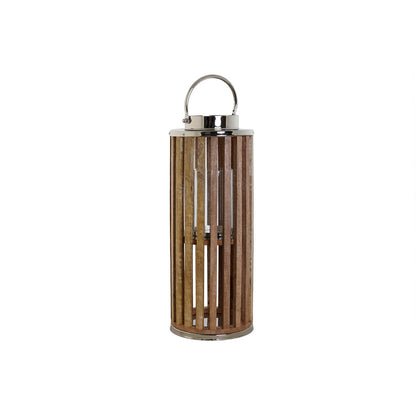 Ljusstakar DKD Home Decor Brun Silvrig Naturell Glas Mangoträ 20 x 20 x 50 cm finns hos Nordekko