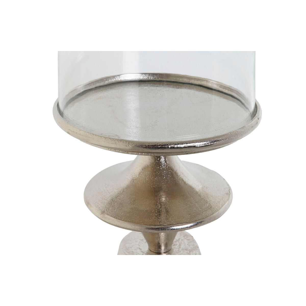 Ljusstakar DKD Home Decor Silvrig Aluminium Glas 24 x 24 x 73 cm finns hos Nordekko