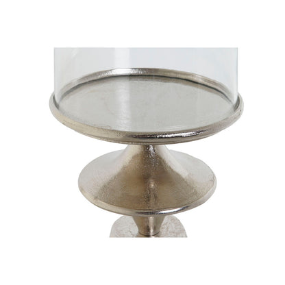 Ljusstakar DKD Home Decor Silvrig Aluminium Glas 24 x 24 x 73 cm finns hos Nordekko
