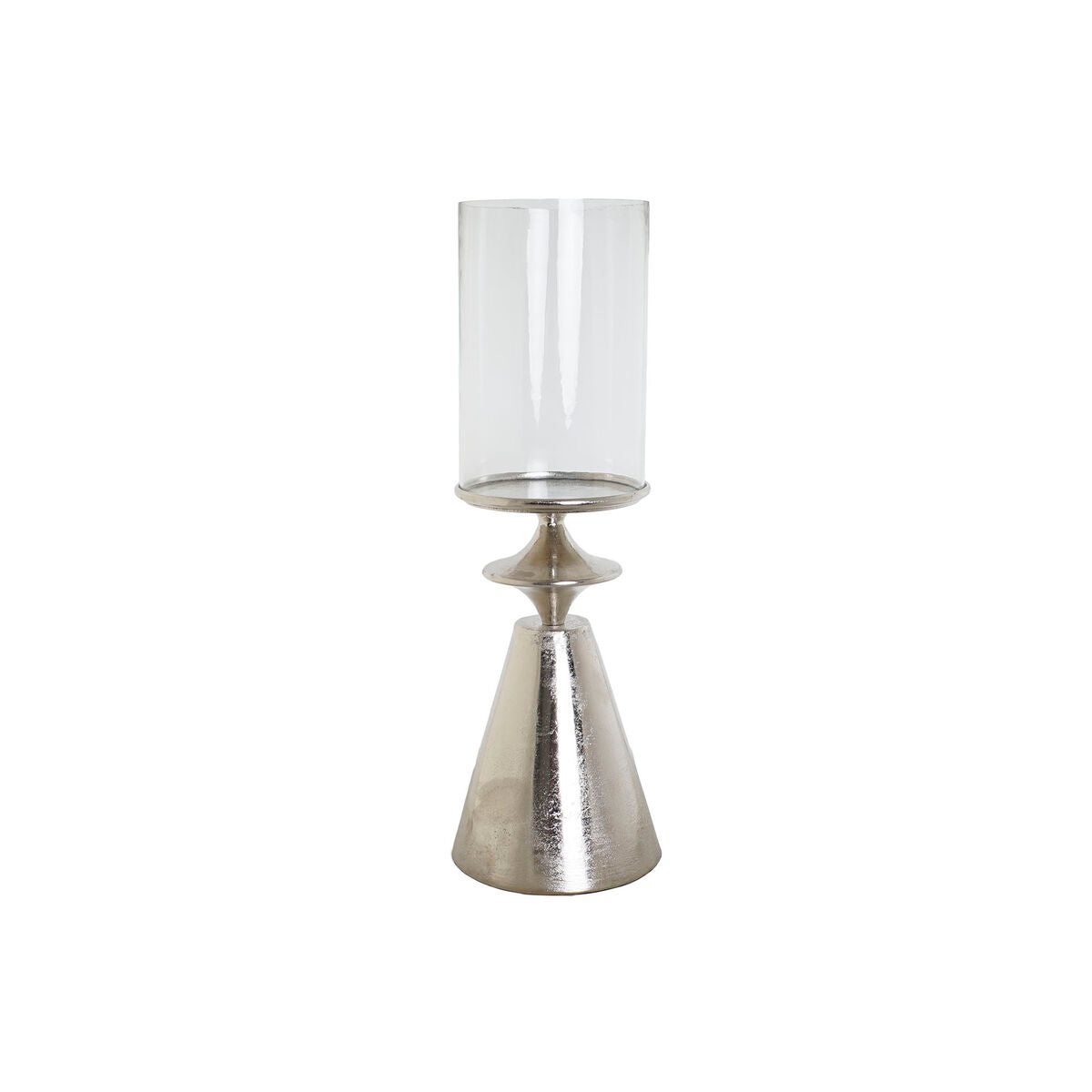 Ljusstakar DKD Home Decor Silvrig Aluminium Glas 24 x 24 x 73 cm finns hos Nordekko