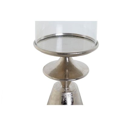 Ljusstakar DKD Home Decor Silvrig Aluminium Glas 21 x 21 x 66 cm finns hos Nordekko