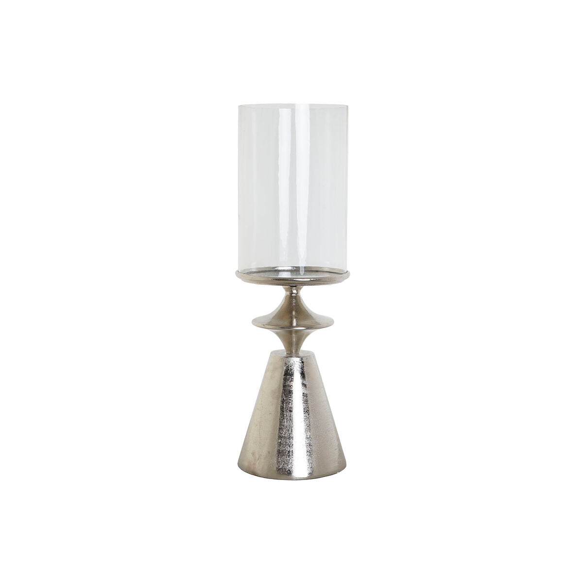 Ljusstakar DKD Home Decor Silvrig Aluminium Glas 21 x 21 x 66 cm finns hos Nordekko