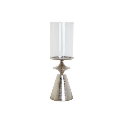 Ljusstakar DKD Home Decor Silvrig Aluminium Glas 21 x 21 x 66 cm finns hos Nordekko