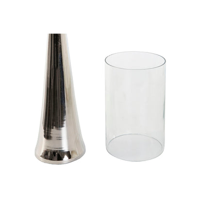 Ljusstakar DKD Home Decor Silvrig Aluminium Glas 14 x 14 x 48 cm finns hos Nordekko