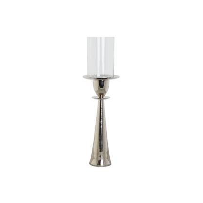 Ljusstakar DKD Home Decor Silvrig Aluminium Glas 14 x 14 x 48 cm finns hos Nordekko