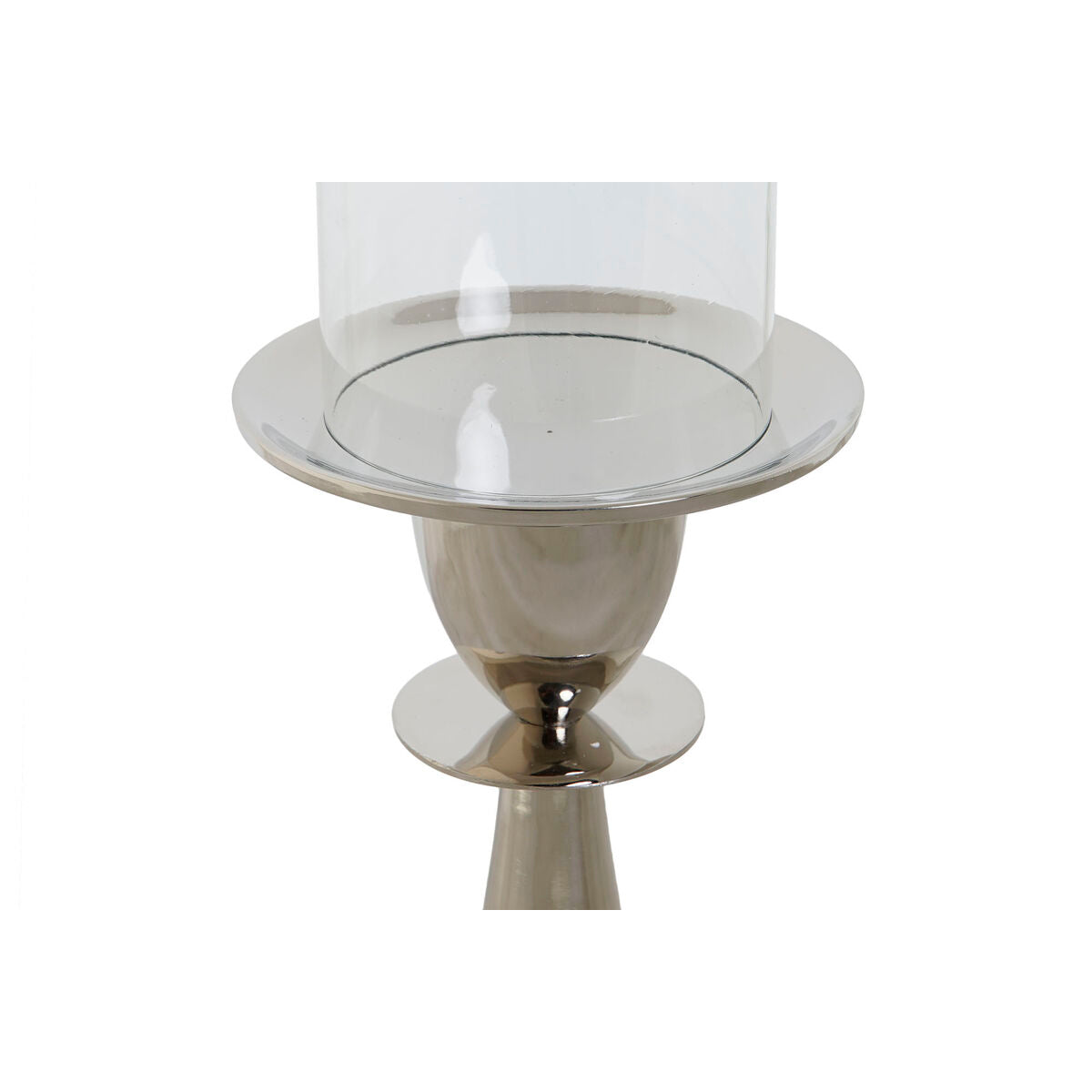 Ljusstakar DKD Home Decor Silvrig Aluminium Glas 14 x 14 x 38 cm finns hos Nordekko