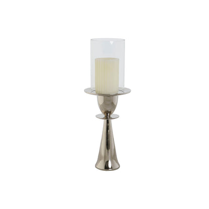 Ljusstakar DKD Home Decor Silvrig Aluminium Glas 14 x 14 x 38 cm finns hos Nordekko