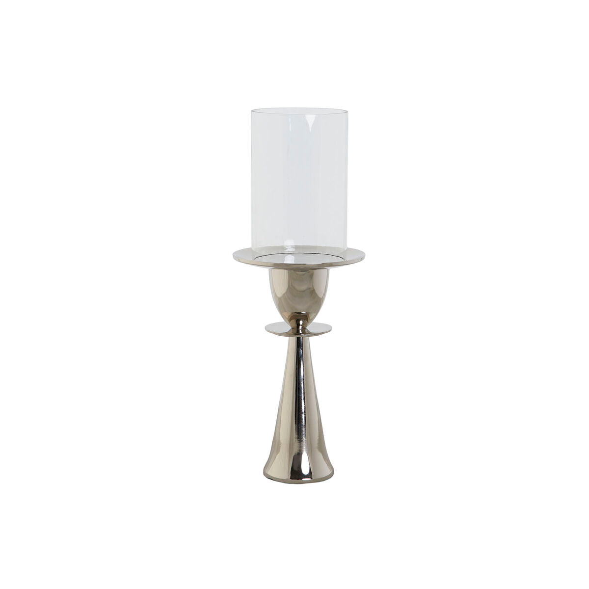 Ljusstakar DKD Home Decor Silvrig Aluminium Glas 14 x 14 x 38 cm finns hos Nordekko