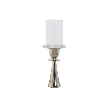 Ljusstakar DKD Home Decor Silvrig Aluminium Glas 14 x 14 x 38 cm finns hos Nordekko