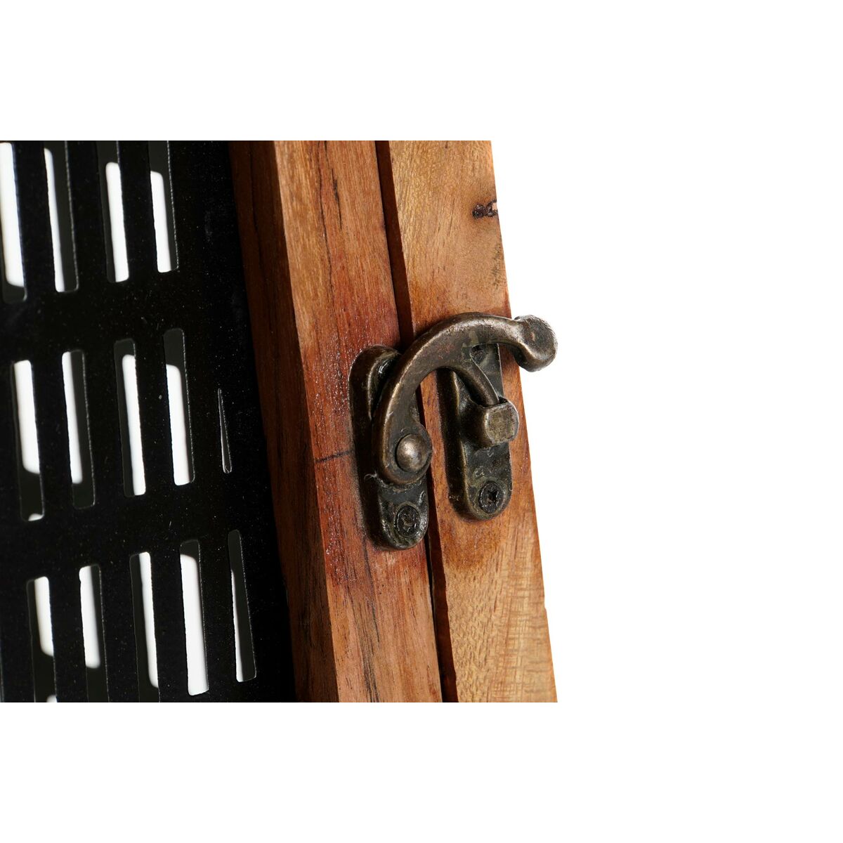 Ljusstakar DKD Home Decor Svart Naturell Metall Mangoträ 20 x 20 x 38 cm finns hos Nordekko