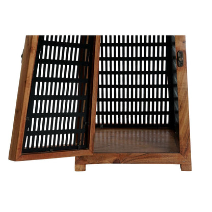 Ljusstakar DKD Home Decor Svart Naturell Metall Mangoträ 20 x 20 x 38 cm finns hos Nordekko