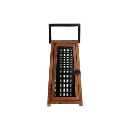 Ljusstakar DKD Home Decor Svart Naturell Metall Mangoträ 20 x 20 x 38 cm finns hos Nordekko