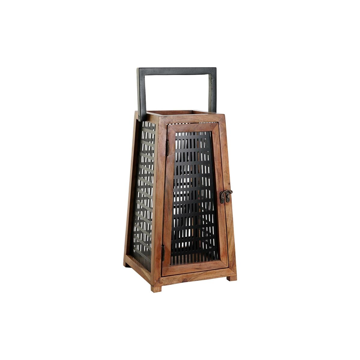 Ljusstakar DKD Home Decor Svart Naturell Metall Mangoträ 20 x 20 x 38 cm finns hos Nordekko
