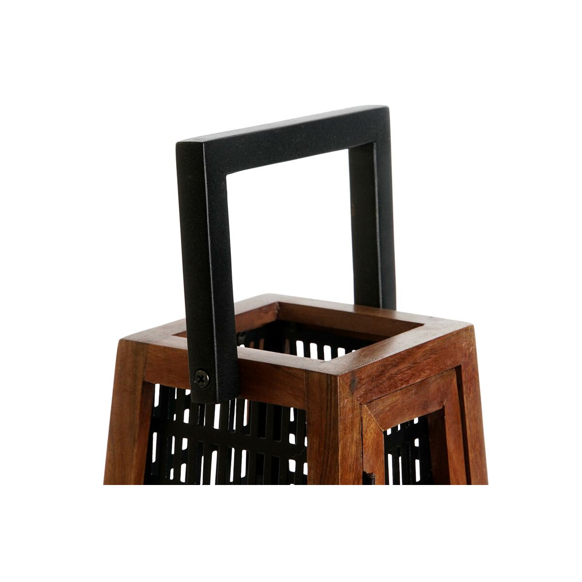 Ljusstakar DKD Home Decor Svart Naturell Metall Mangoträ 15 x 15 x 26 cm finns hos Nordekko