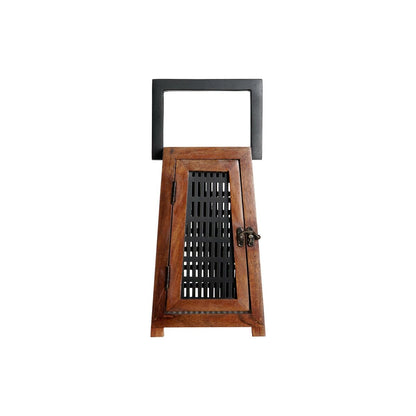 Ljusstakar DKD Home Decor Svart Naturell Metall Mangoträ 15 x 15 x 26 cm finns hos Nordekko