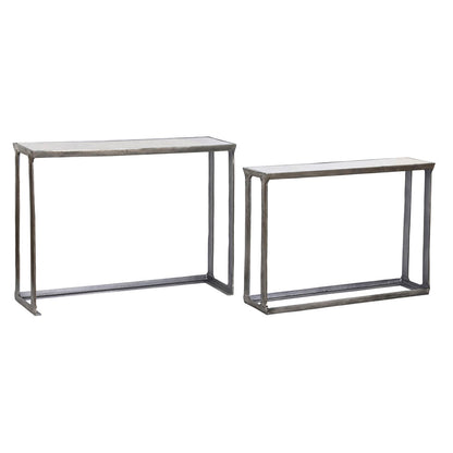2-bordsset Home ESPRIT Vit Multicolour Silvrig 107 x 30 x 81 cm 108 x 30 x 79 cm finns hos Nordekko