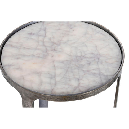 3-bordsset Home ESPRIT Vit Silvrig 45 x 45 x 56 cm finns hos Nordekko