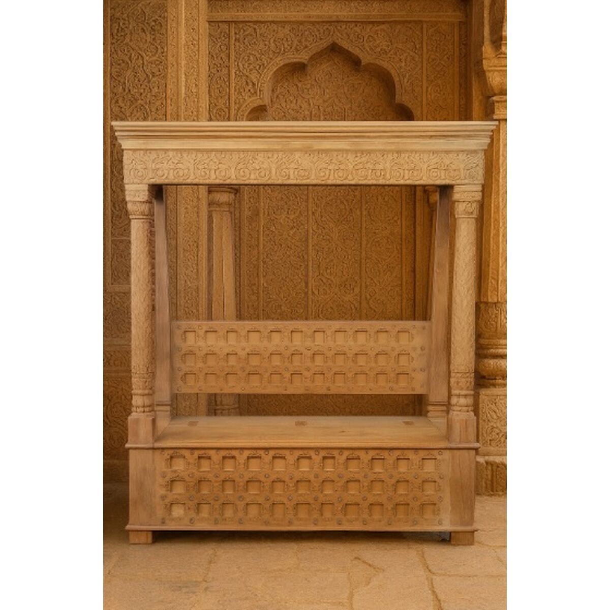 Bänk Home ESPRIT Naturell Mangoträ Indier 190 X 54 X 215 CM finns hos Nordekko