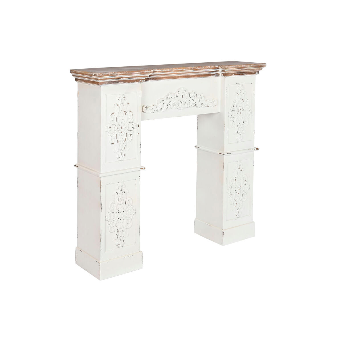 Öppen spis Home ESPRIT Vit Naturell Gran Trä MDF 120 x 29,5 x 116 cm finns hos Nordekko
