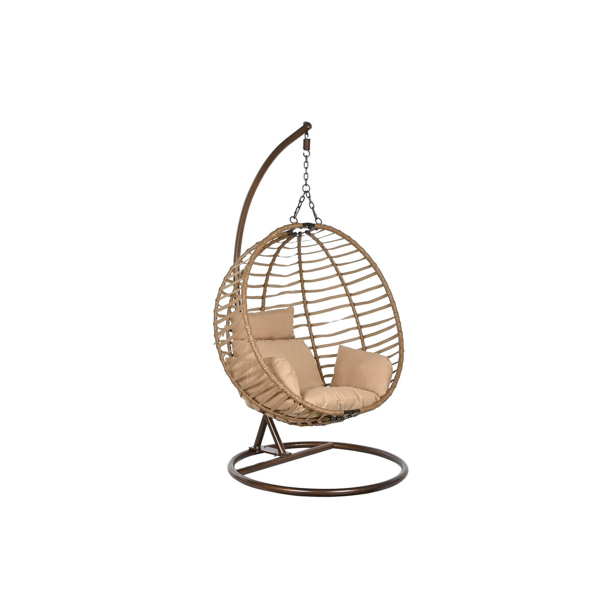 Hängande trädgårdsfåtölj Home ESPRIT Mörkbrun Ljusbrun Aluminium syntetisk rattan 107 x 105 x 108 cm finns hos Nordekko