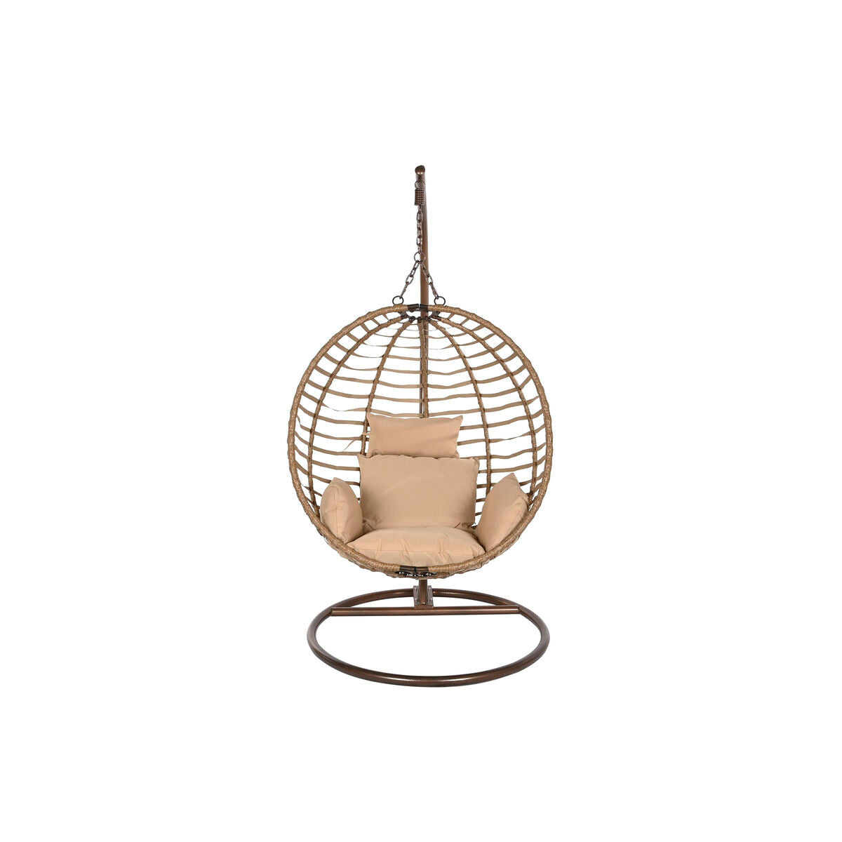 Hängande trädgårdsfåtölj Home ESPRIT Mörkbrun Ljusbrun Aluminium syntetisk rattan 107 x 105 x 108 cm finns hos Nordekko