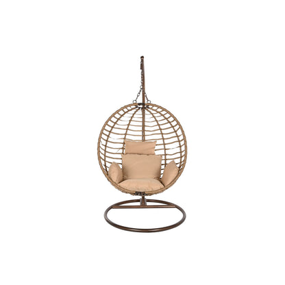 Hängande trädgårdsfåtölj Home ESPRIT Mörkbrun Ljusbrun Aluminium syntetisk rattan 107 x 105 x 108 cm finns hos Nordekko