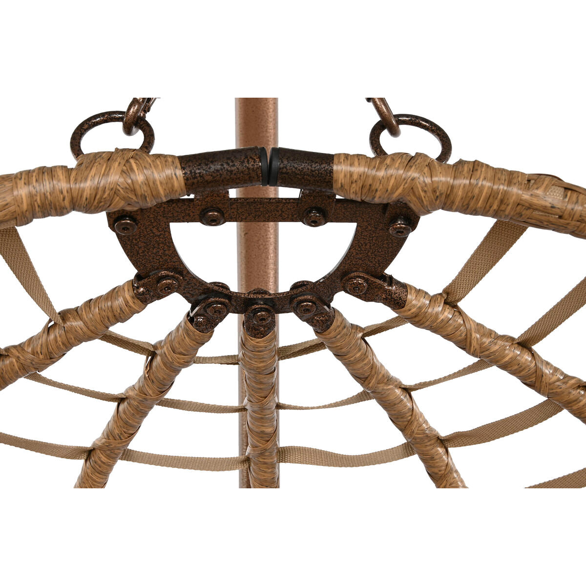 Hängande trädgårdsfåtölj Home ESPRIT Mörkbrun Ljusbrun Aluminium syntetisk rattan 107 x 105 x 108 cm finns hos Nordekko
