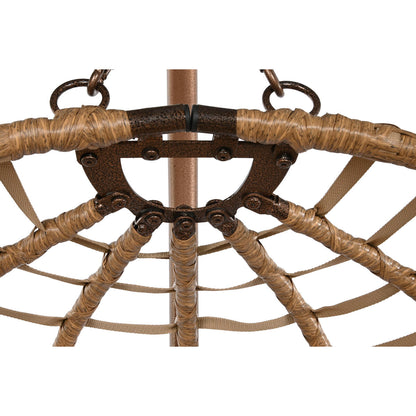 Hängande trädgårdsfåtölj Home ESPRIT Mörkbrun Ljusbrun Aluminium syntetisk rattan 107 x 105 x 108 cm finns hos Nordekko