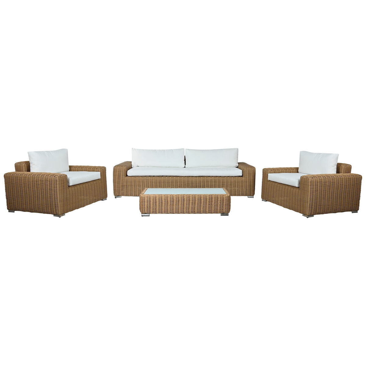 Trädgårdsmöbler Home ESPRIT Vit Brun Beige Ljusbrun 248 x 85 x 80 cm 222 x 85 x 80 cm (4 Delar) finns hos Nordekko