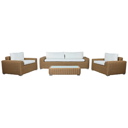 Trädgårdsmöbler Home ESPRIT Vit Brun Beige Ljusbrun 248 x 85 x 80 cm 222 x 85 x 80 cm (4 Delar) finns hos Nordekko