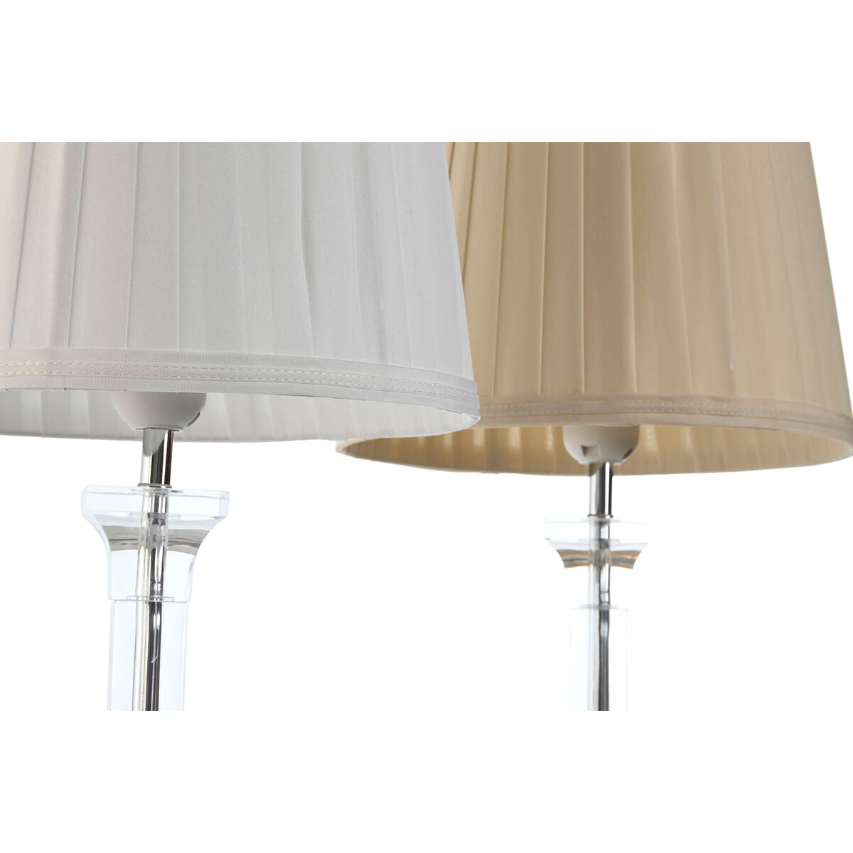 Bordslampa Home ESPRIT Vit Beige Metall 60 W 220 V 25 x 25 x 50 cm (2 antal) finns hos Nordekko