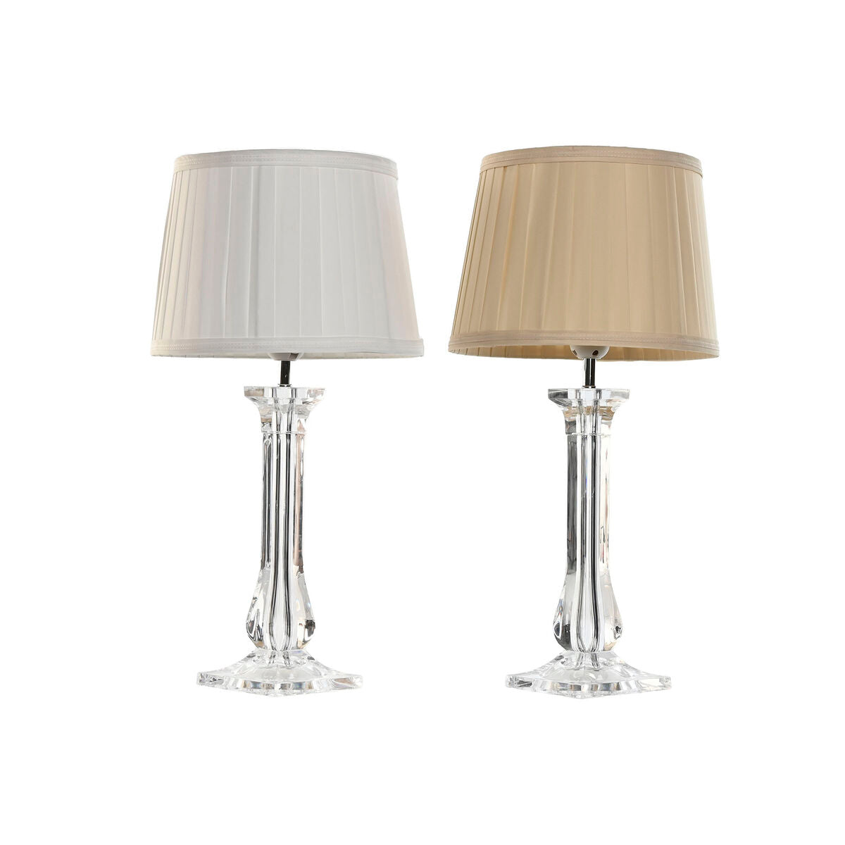 Bordslampa Home ESPRIT Vit Beige Metall 60 W 220 V 25 x 25 x 50 cm (2 antal) finns hos Nordekko