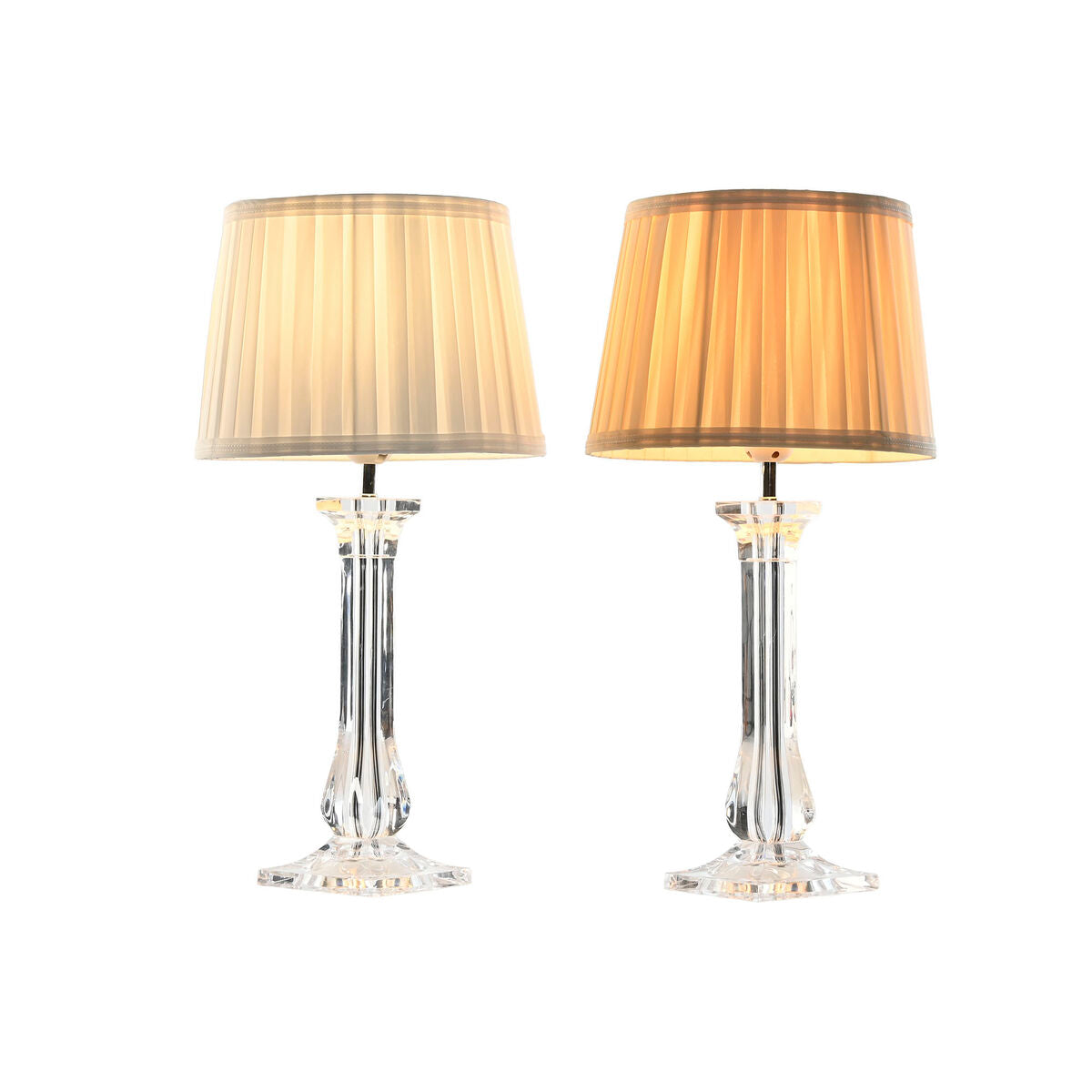 Bordslampa Home ESPRIT Vit Beige Metall 60 W 220 V 25 x 25 x 50 cm (2 antal) finns hos Nordekko
