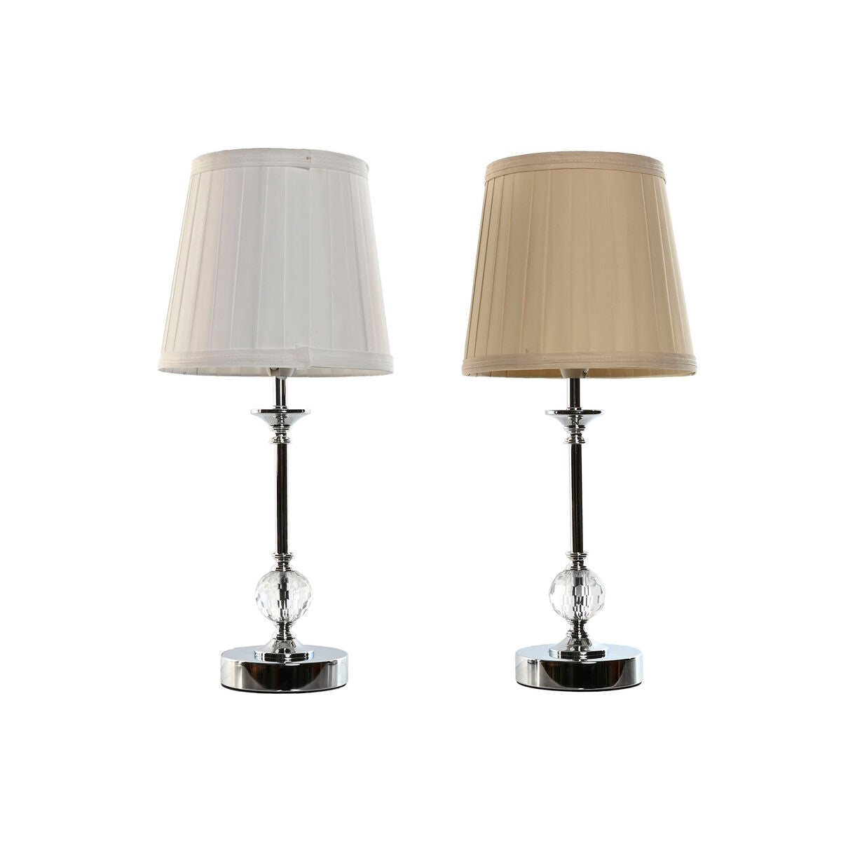 Bordslampa Home ESPRIT Vit Beige Metall 25 W 220 V 20 x 20 x 46 cm (2 antal) finns hos Nordekko