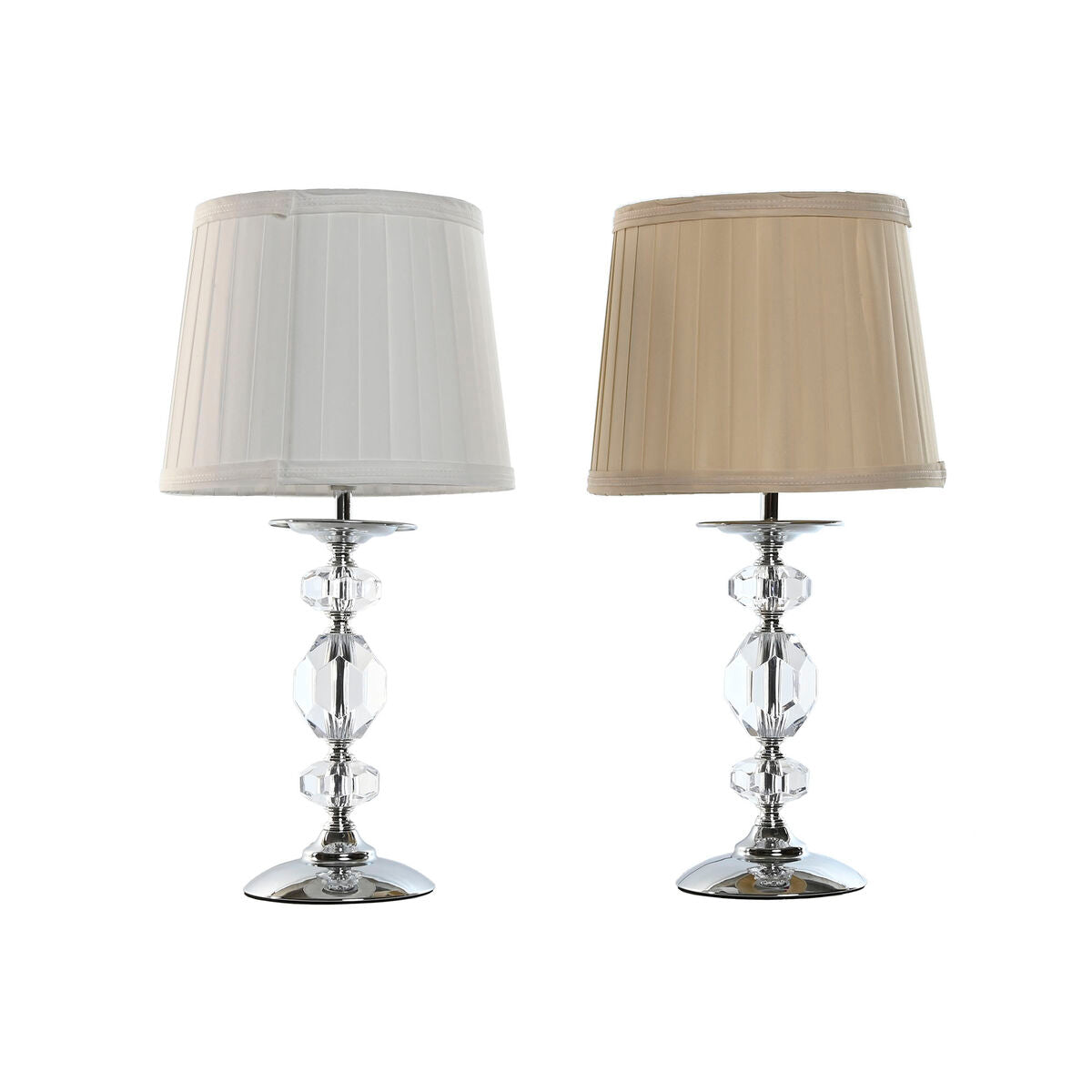 Bordslampa Home ESPRIT Vit Beige Metall 25 W 220 V 22 x 22 x 45 cm (2 antal) finns hos Nordekko