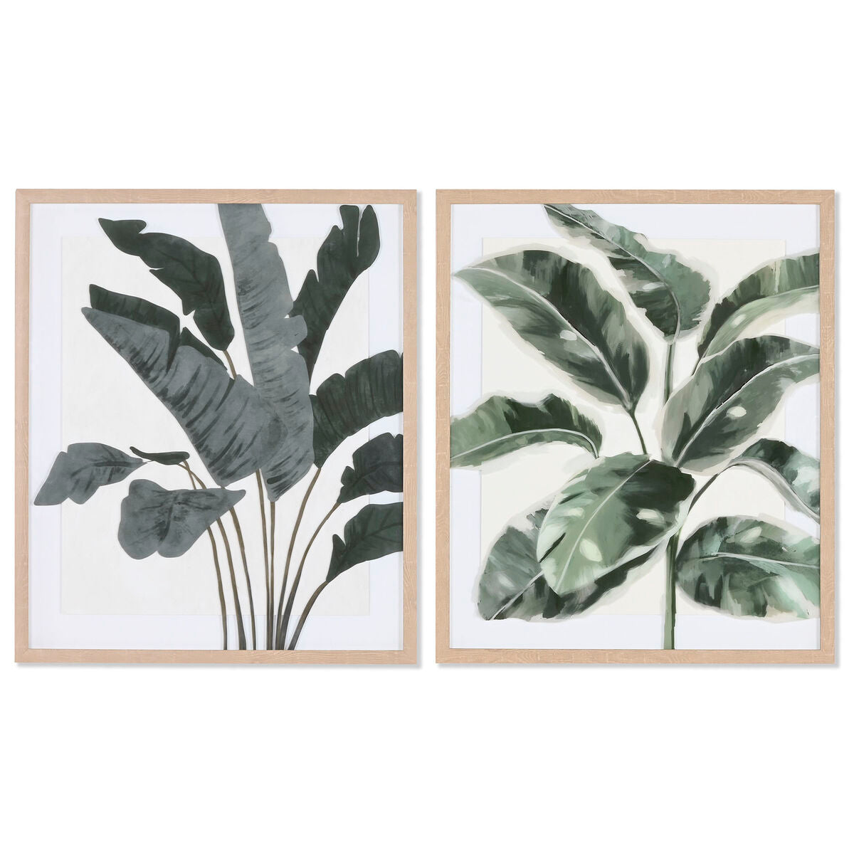 Tavla Home ESPRIT Löv av en växt Skandinavisk 52,8 x 2,5 x 62,8 cm (2 antal) finns hos Nordekko