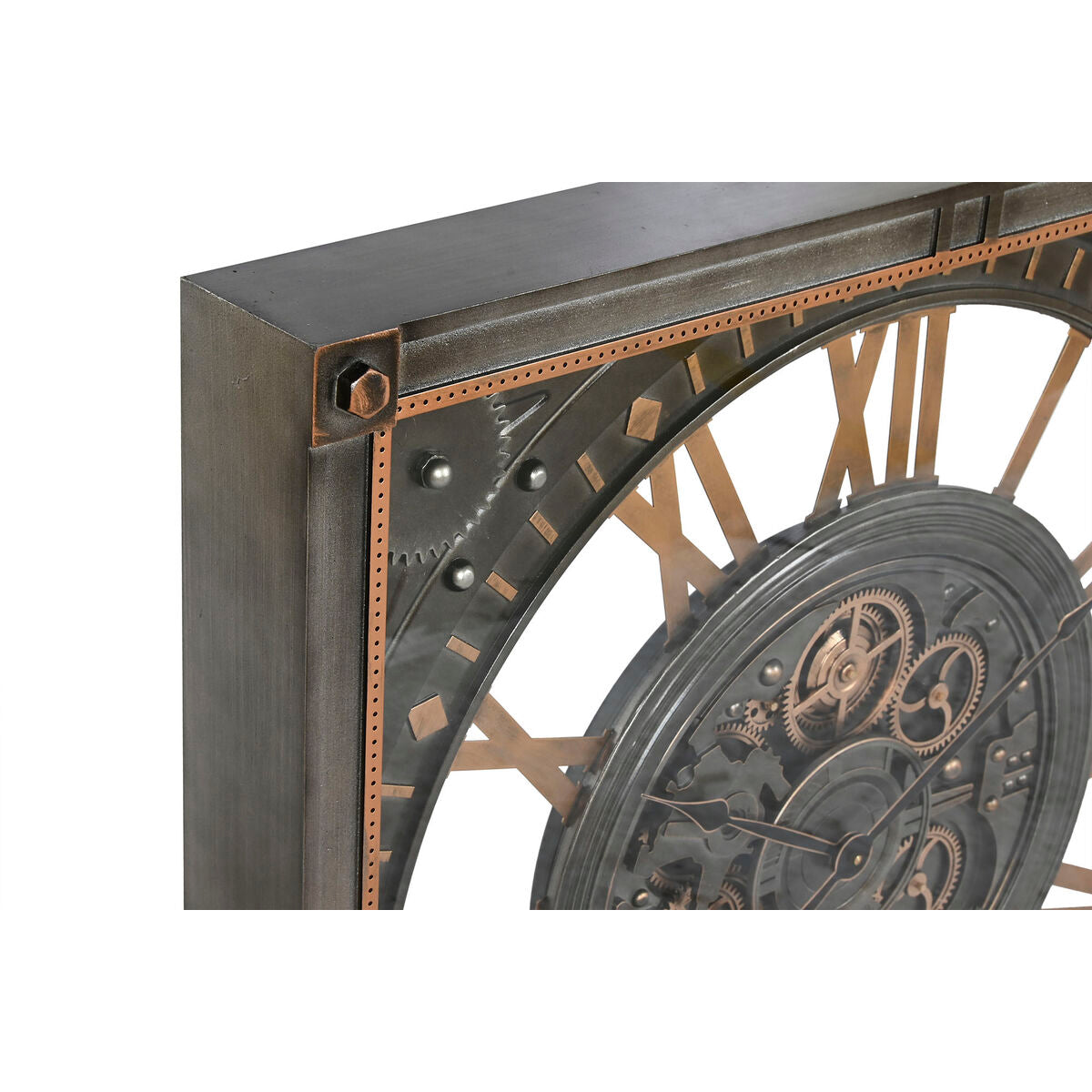 Väggklocka Home ESPRIT Grå Gyllene Silvrig Glas Järn 80 x 10 x 80 cm finns hos Nordekko