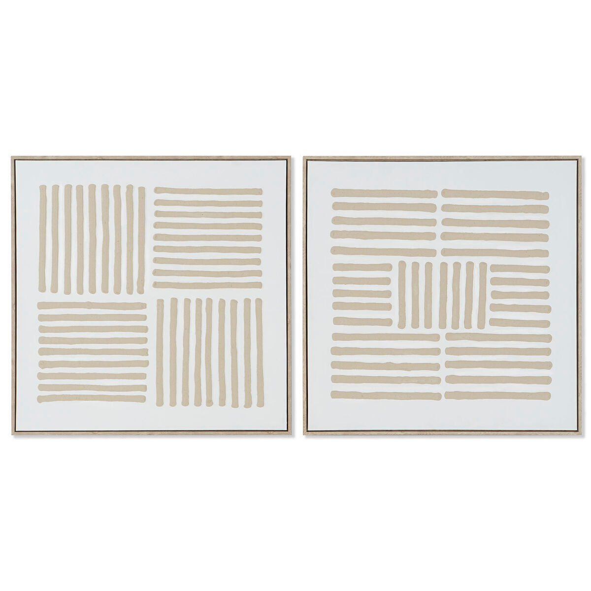 Tavla Home ESPRIT Vit Beige Skandinavisk 83 x 4,5 x 83 cm (2 antal) finns hos Nordekko