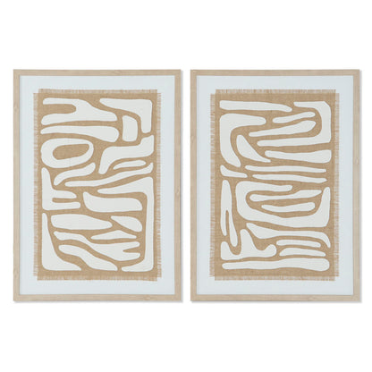 Tavla Home ESPRIT Vit Beige Abstrakt Skandinavisk 52,7 x 2,5 x 72,5 cm (2 antal) finns hos Nordekko