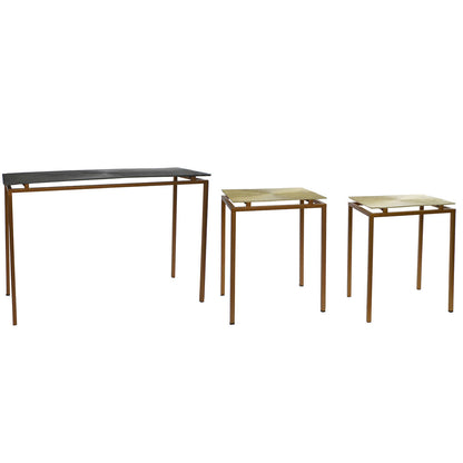 Konsol Home ESPRIT Grå Metall Aluminium 109,5 x 37,5 x 80 cm (3 Delar) finns hos Nordekko