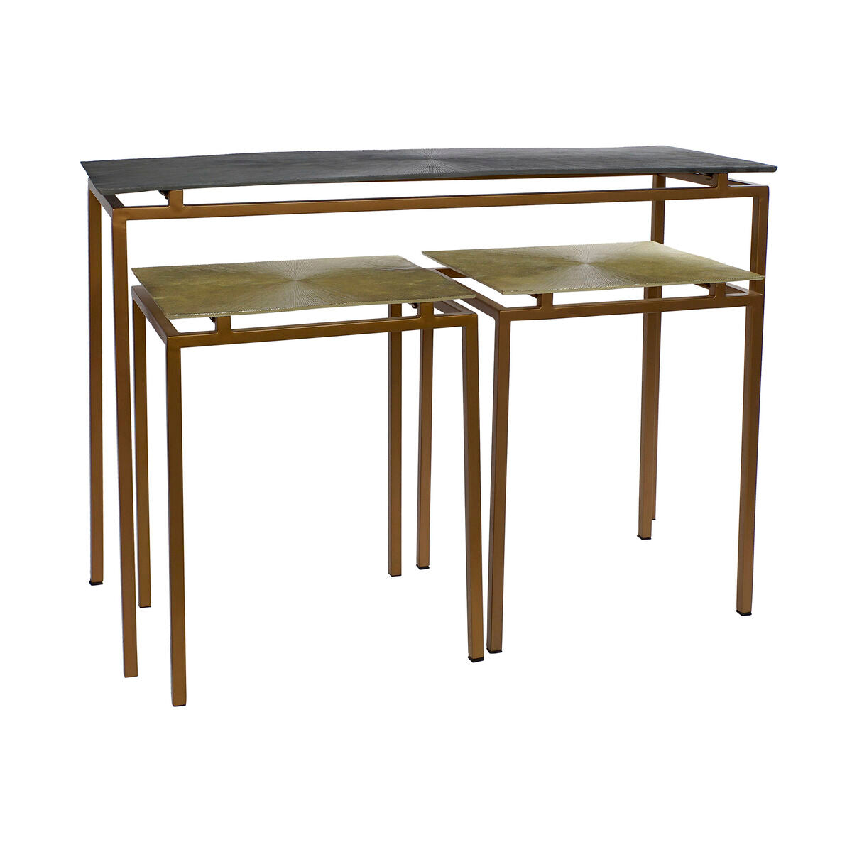 Konsol Home ESPRIT Grå Metall Aluminium 109,5 x 37,5 x 80 cm (3 Delar) finns hos Nordekko