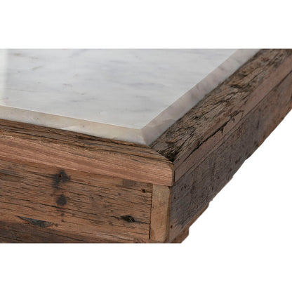 Konsol Home ESPRIT Gul Vit Brun Marmor Återvunnet Trä 138 x 45 x 87 cm finns hos Nordekko