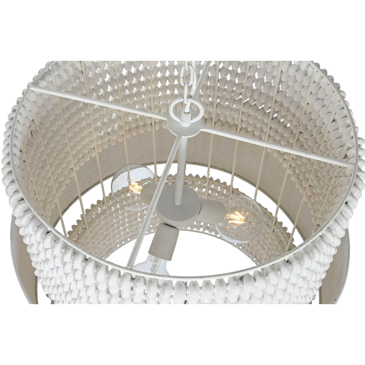Taklampa Home ESPRIT Vit Trä Metall Järn 50 W 51 x 60 x 69 cm finns hos Nordekko