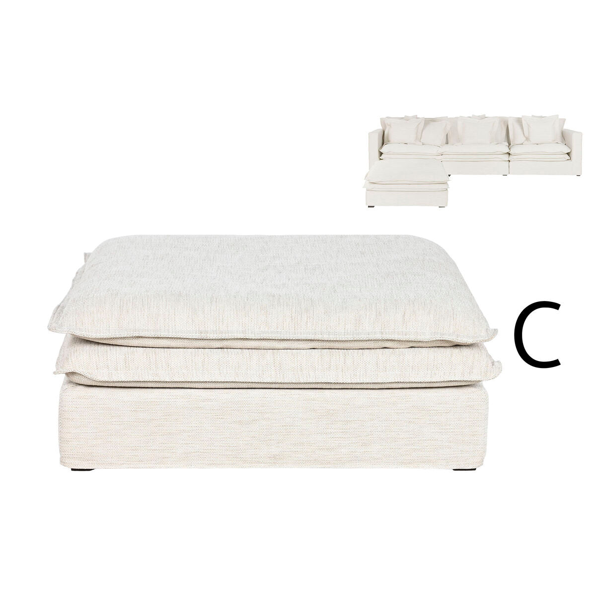 Sofamodul Home ESPRIT Beige 110 X 110 X 48 CM finns hos Nordekko