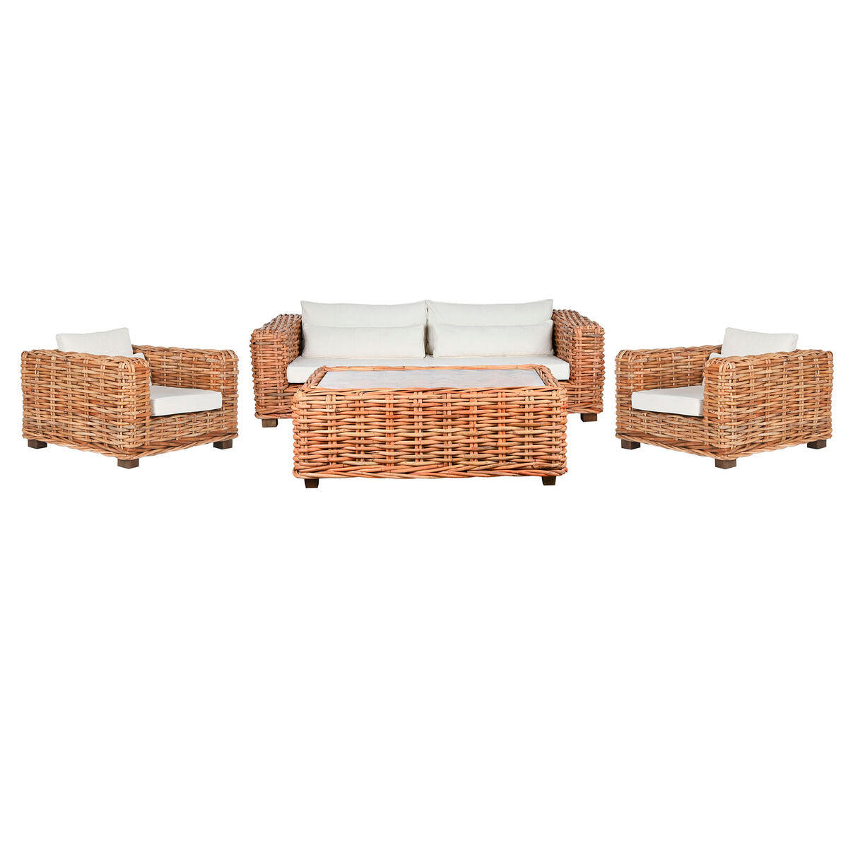 Soffa Home ESPRIT Beige Naturell 220 X 98 X 64 CM (4 Delar) finns hos Nordekko